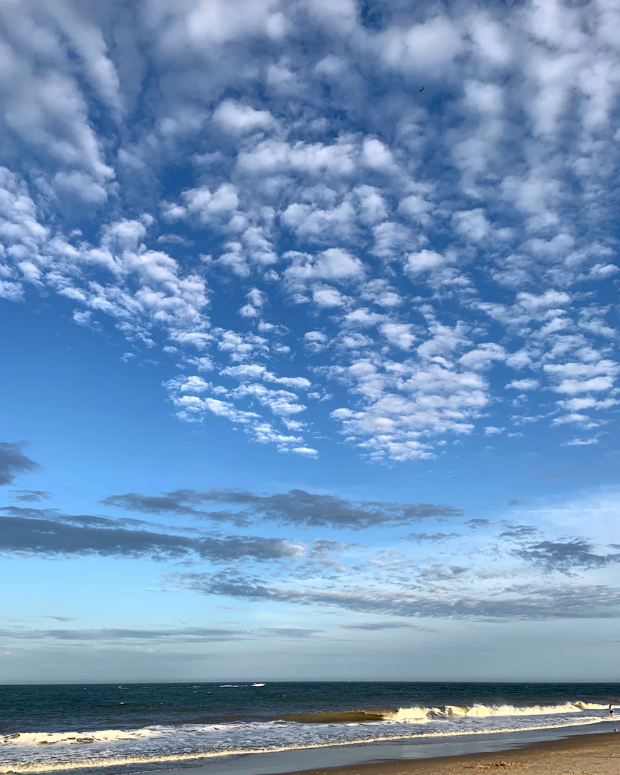 Scattered clouds over the Atlantic at Rehoboth Beach, Delaware