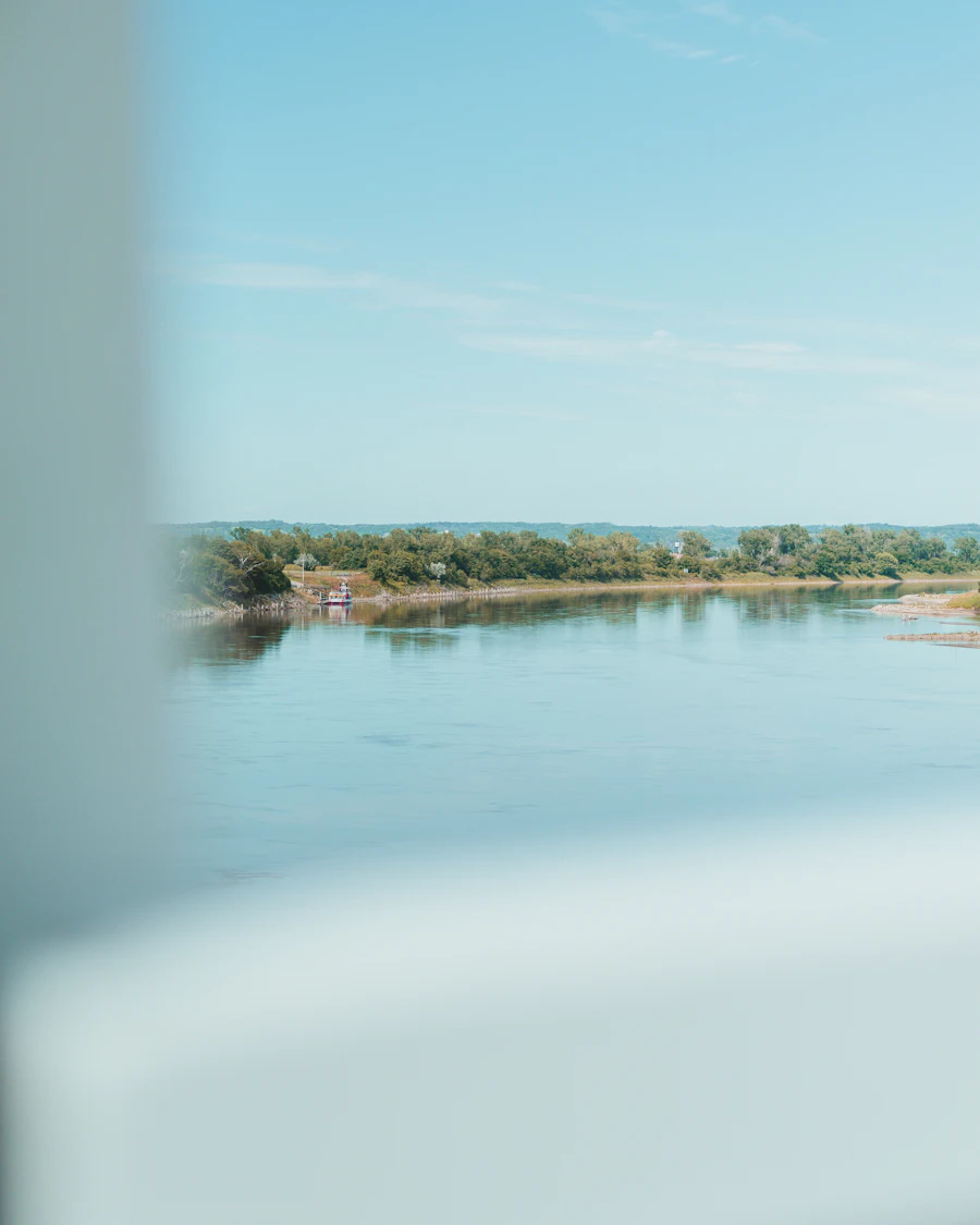 The Missouri River from the Bob Kerrey Pedestrian Bridge in Omaha, Nebraska