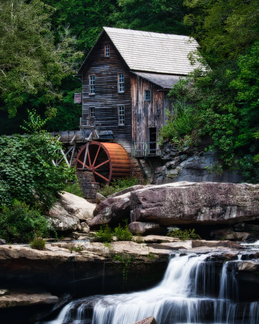 The Glade Creek Grist Mill at Babcock State Park, West Virginia