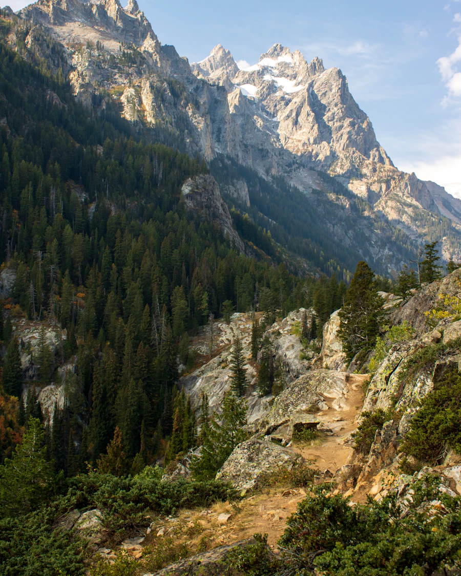 The trail above Jenny Lake in Grand Teton National Park, Wyoming